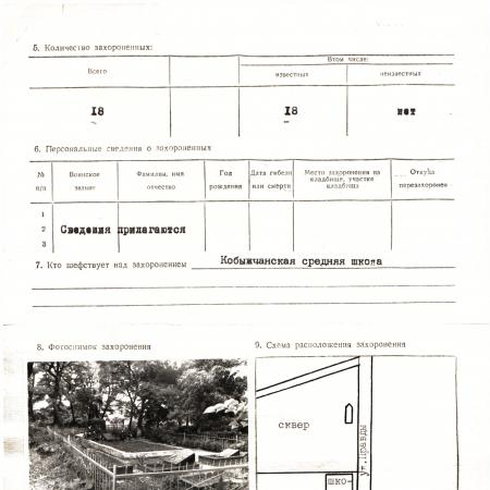 Братская могила у школы в с. Кобыча Бобровицкого района