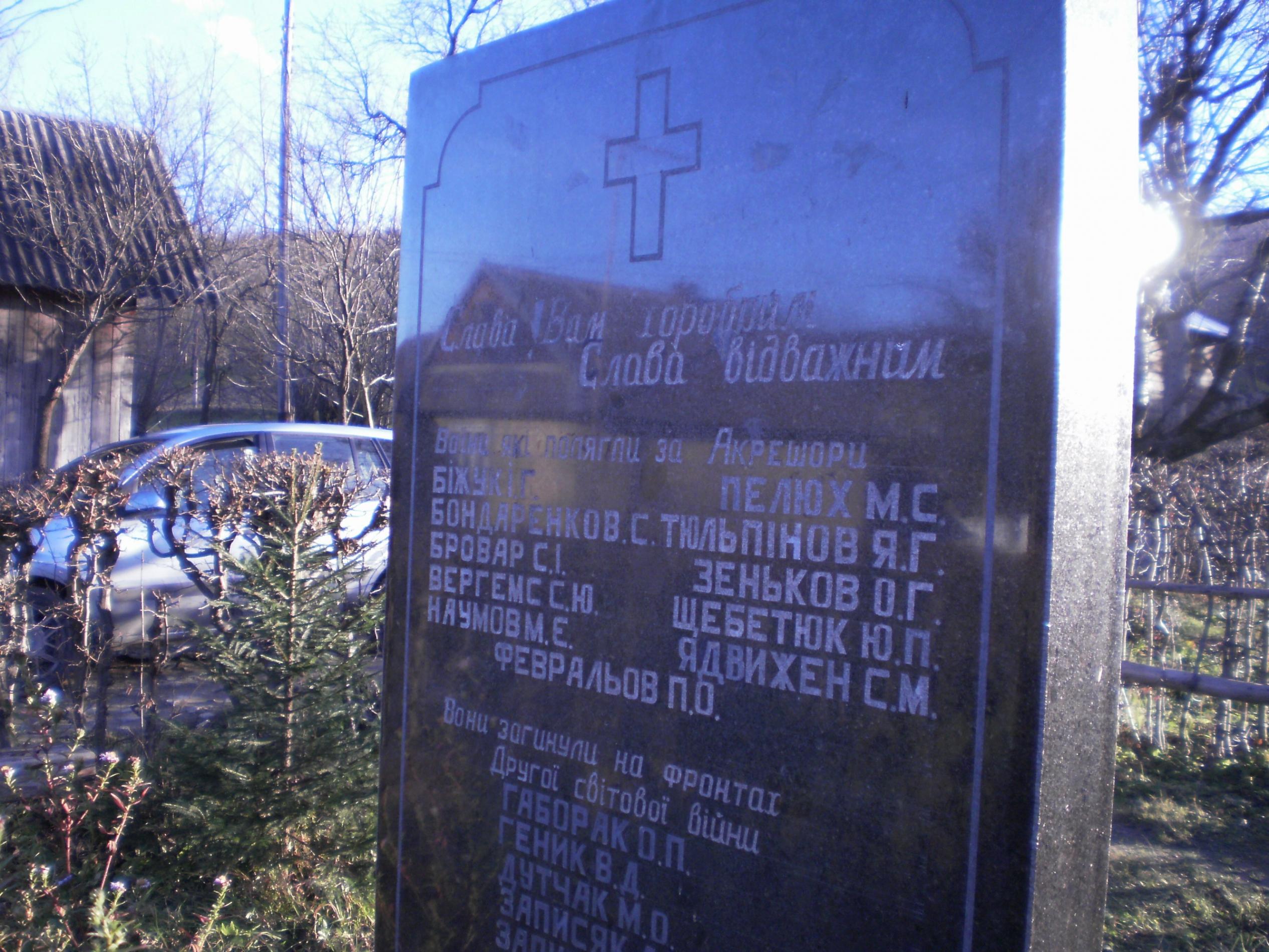Братская могила в с. Акрешоры Косовского района