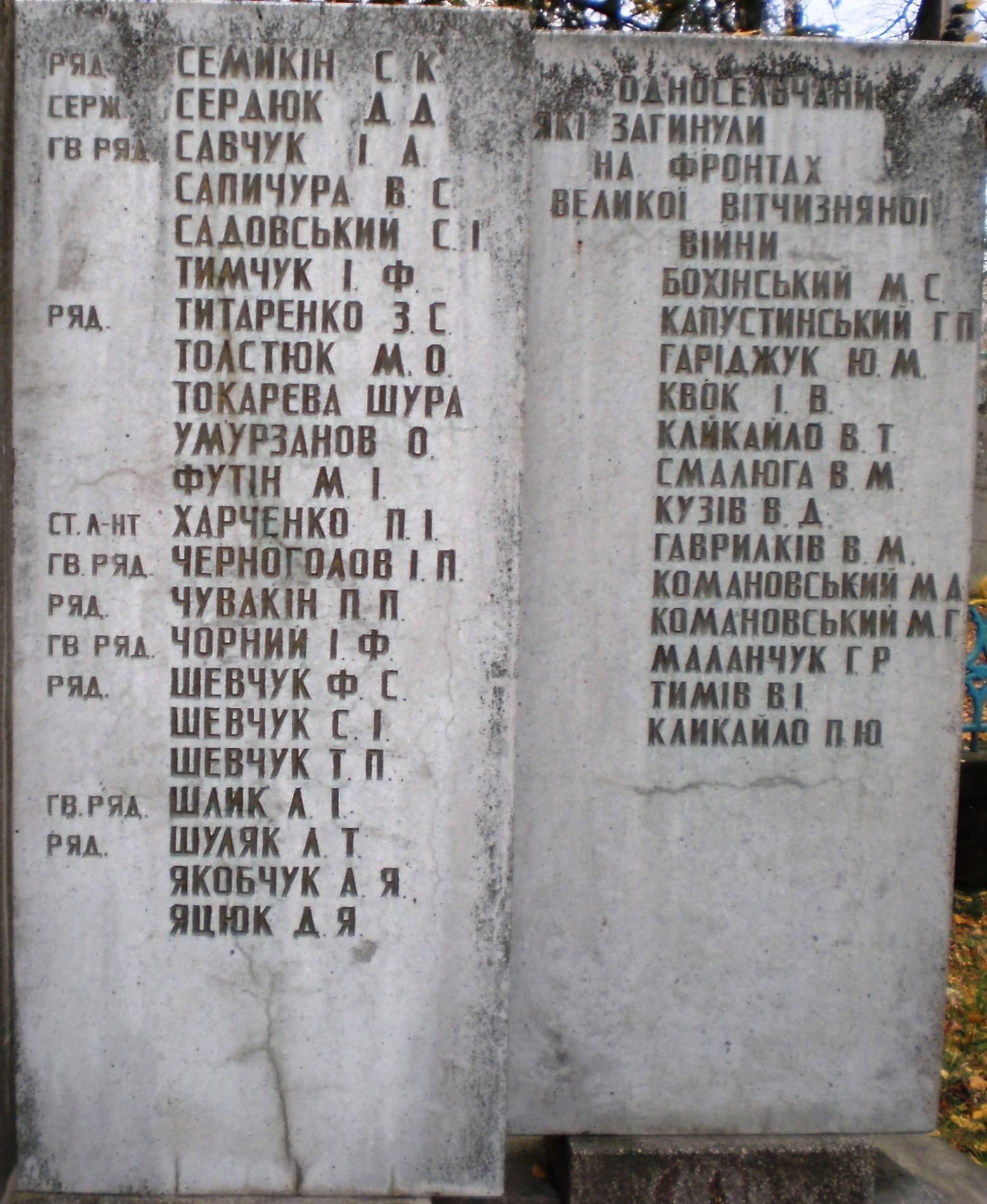 Братская могила в с. Бортники Тлумачского района