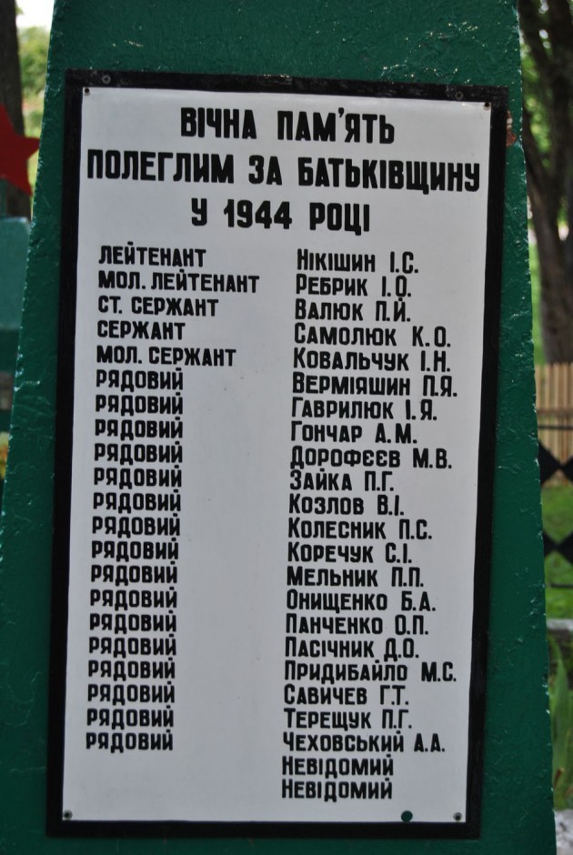 Братское захоронение в пгт. Делятин (бывшее с. Луг)