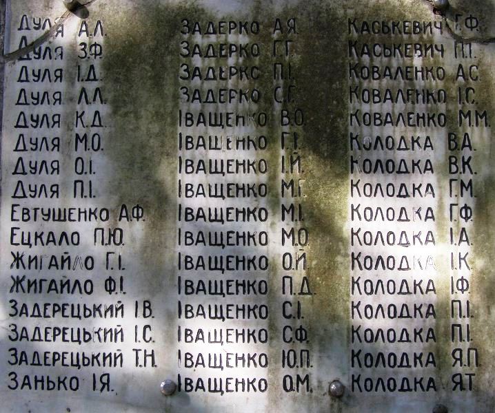 Памятник односельчанам в центре с. Комаровка Борзнянского района