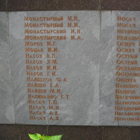 Памятник воинам-землякам в центральном парке пгт. Васильковка