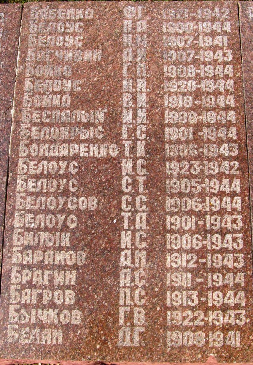 Памятная плита землякам в г. Пятихатки Днепропетровской обл.