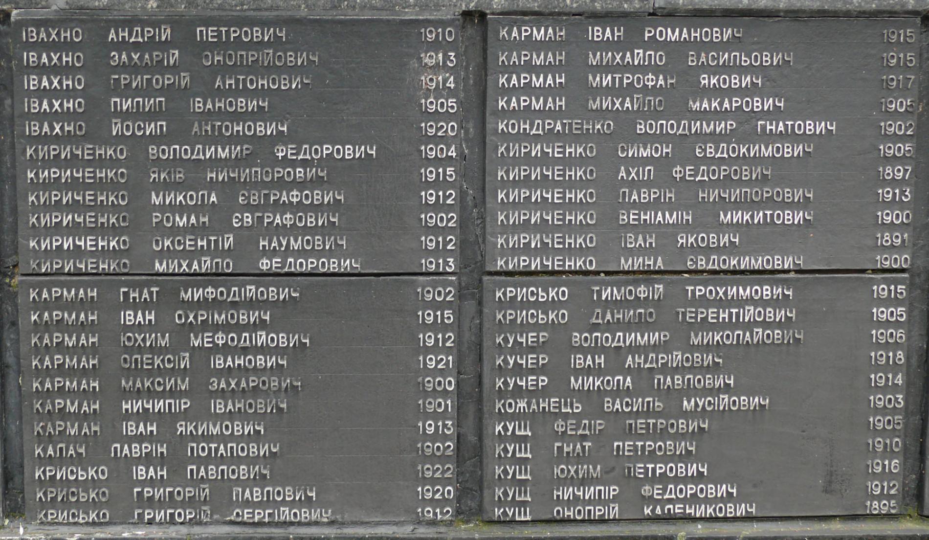 Памятник воинам-односельчанам, с. Девички Переяслав-Хмельницкого района Киевской обл.