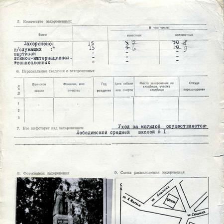 Паспорт воинского захоронения
