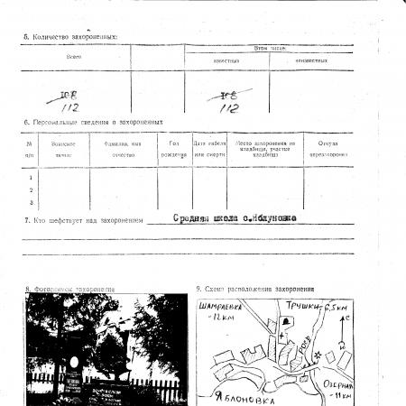 Братская могила на гражданском кладбище в с. Яблоновка Белоцерковского района