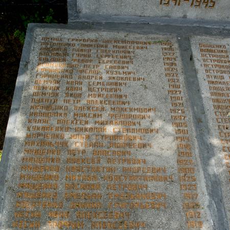 Памятник односельчанам на кладбище в с. Синяк Вышгородского района