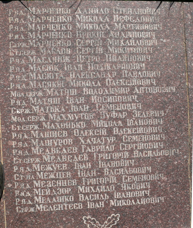 Братская могила воинов ВОВ в с. Ходоров Мироновского района