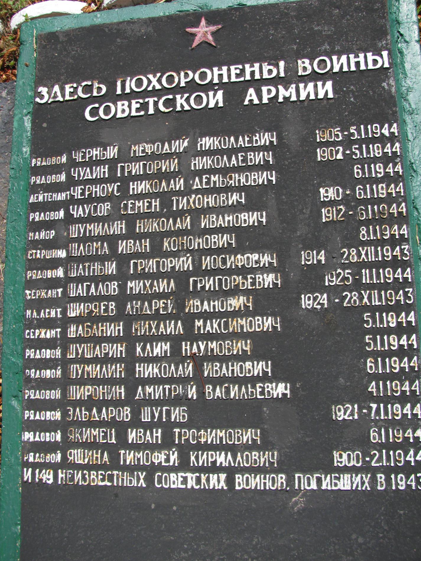 Братская могила в с. Субботцы Знаменского района