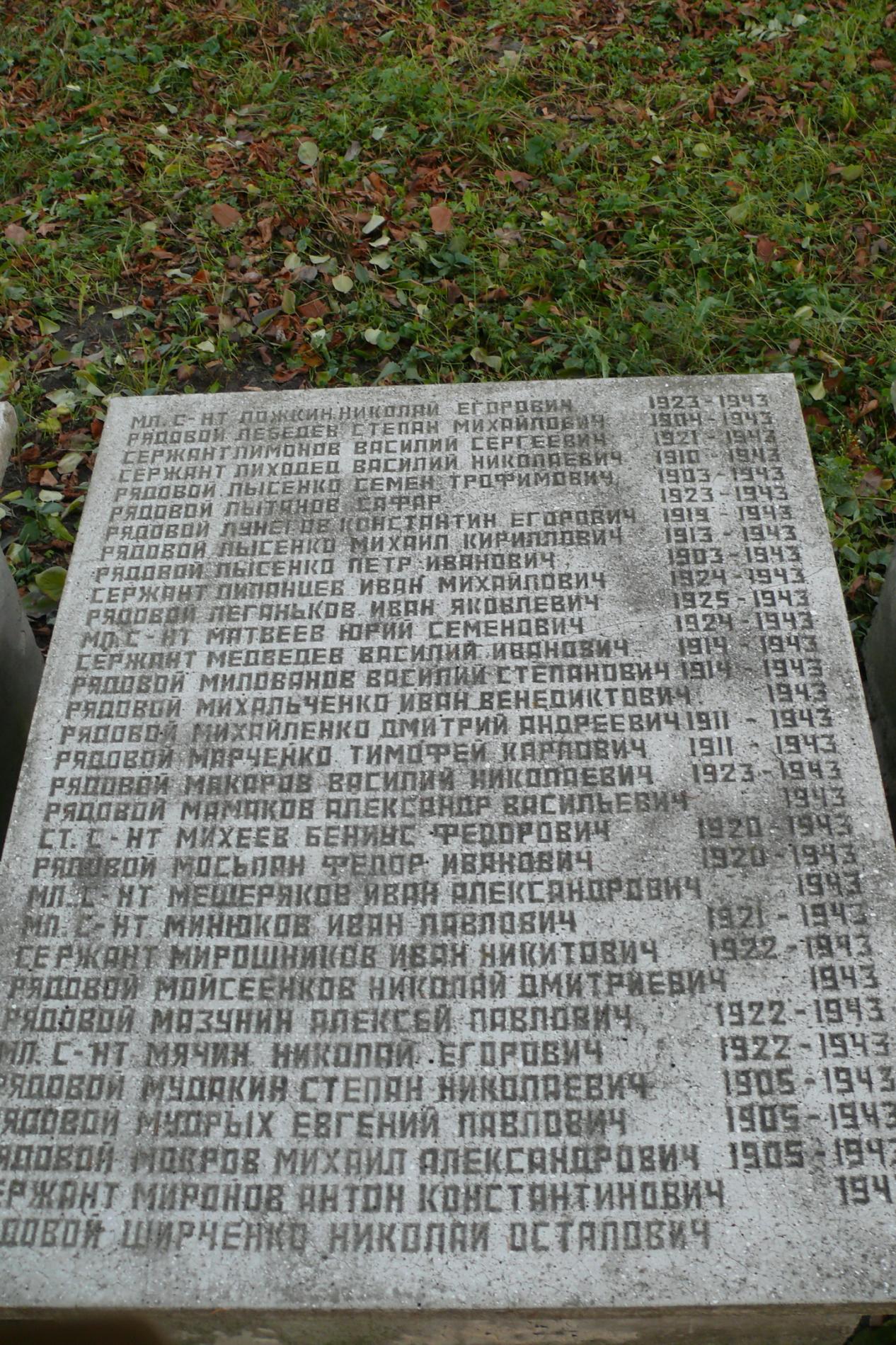 с. Чоповичи, братское воинское захоронение