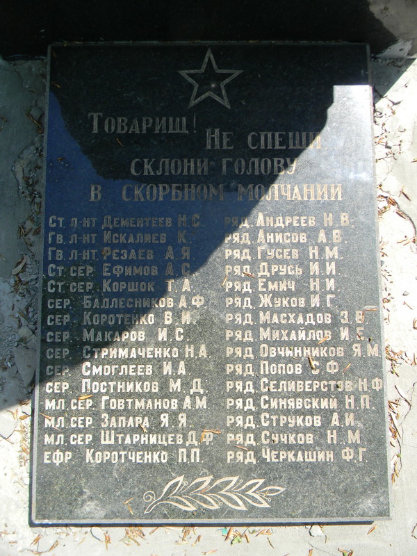 с. Бисквитное, братское воинское захоронение