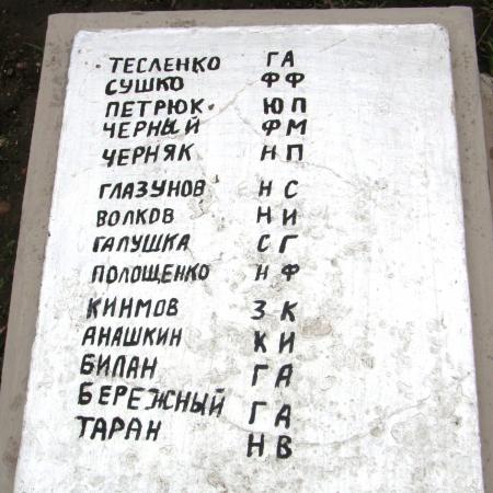 Братская могила в с. Катещино Томаковского района