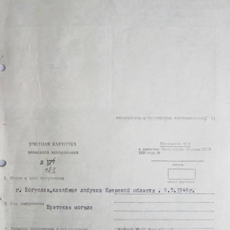 Братская могила в г. Богуслав в центре кладбища