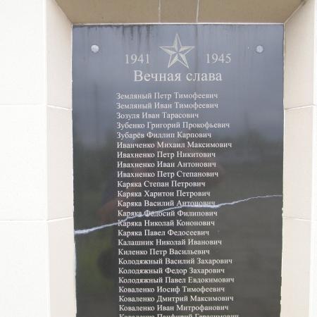 Памятник воинам-односельчанам в c. Кислечеватое Томаковского района