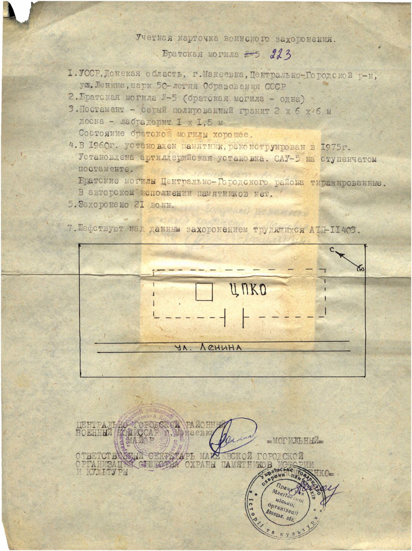 Братская могила в парке 50-летия образования СССР