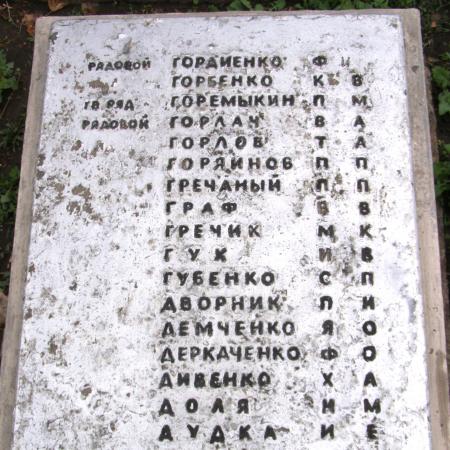 Братская могила в с. Катещино Томаковского района