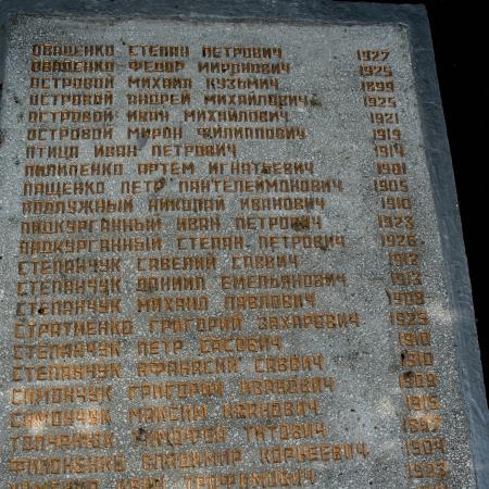 Памятник односельчанам на кладбище в с. Синяк Вышгородского района