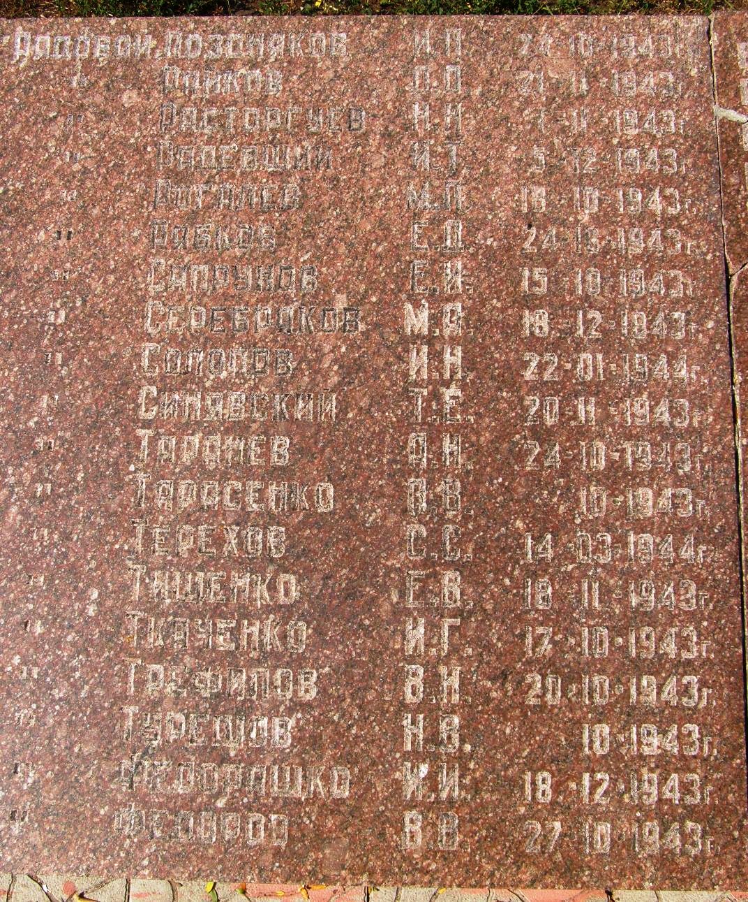 Братская могила в г. Пятихатки Днепропетровской обл.