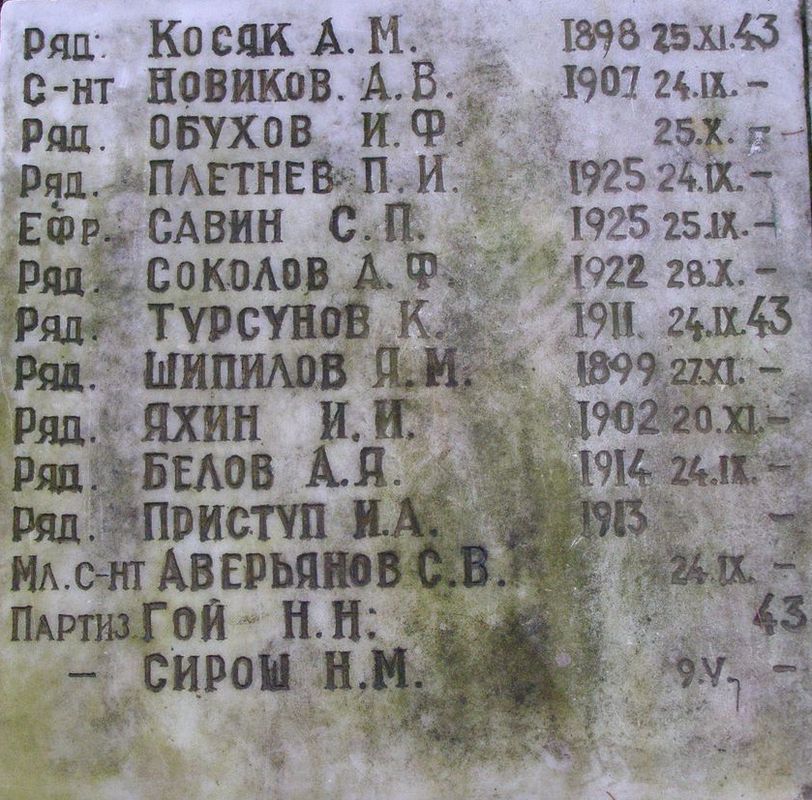 с. Должик Черниговского района Черниговской области, Братская могила Воинов ВОВ