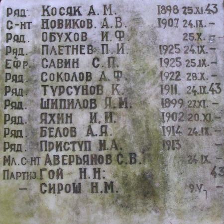 с. Должик Черниговского района Черниговской области, Братская могила Воинов ВОВ