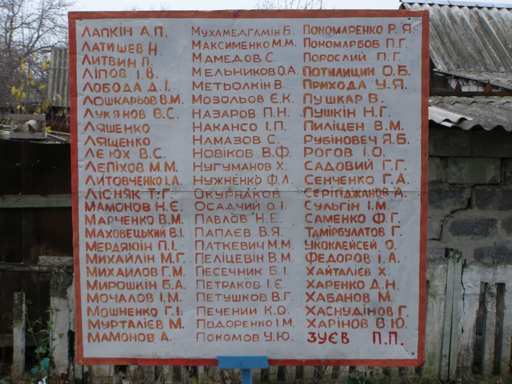 Братская могила на ул. Садовой в пгт. Щорск Криничанского района