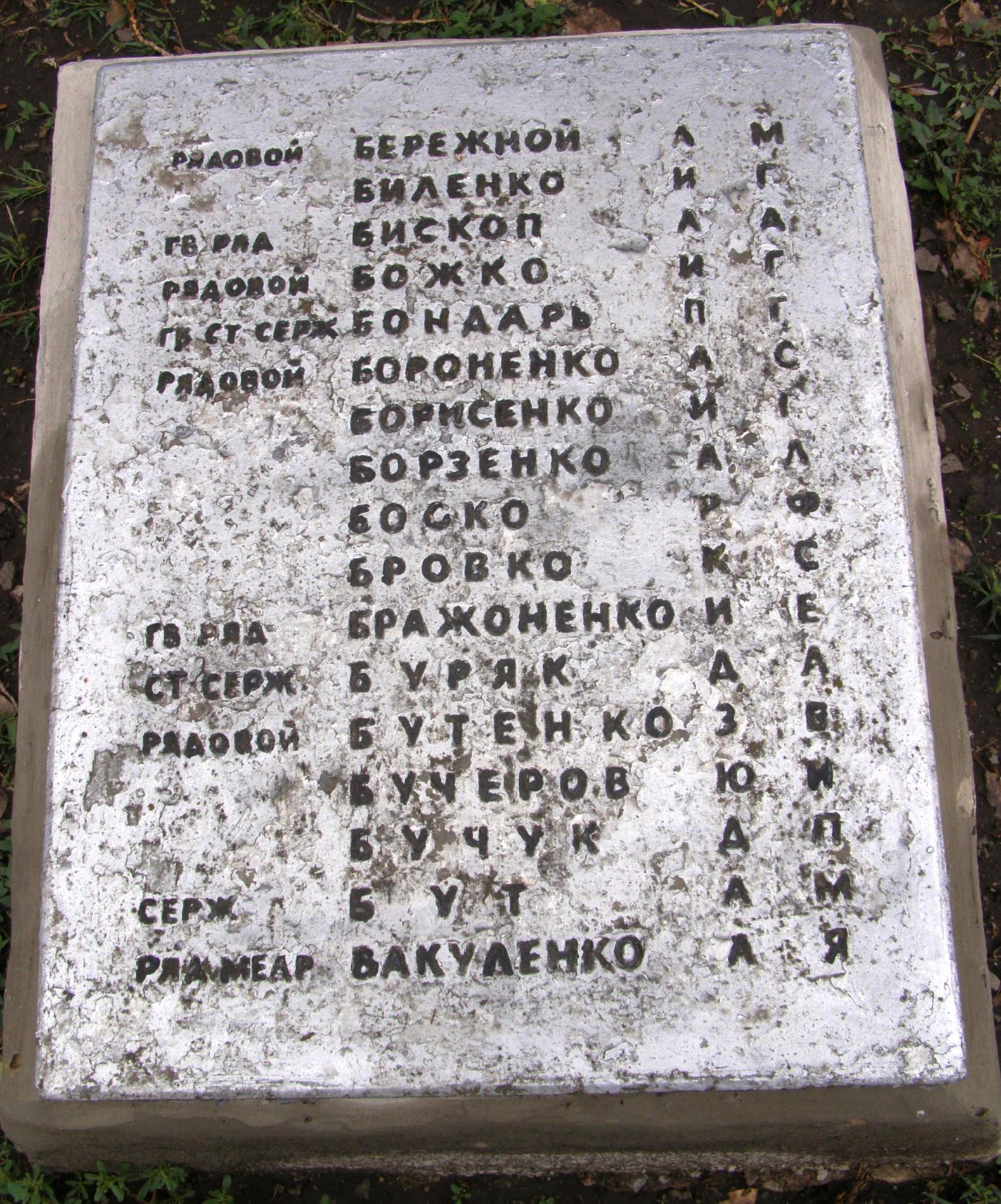 Братская могила в с. Катещино Томаковского района