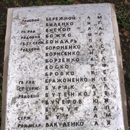 Братская могила в с. Катещино Томаковского района
