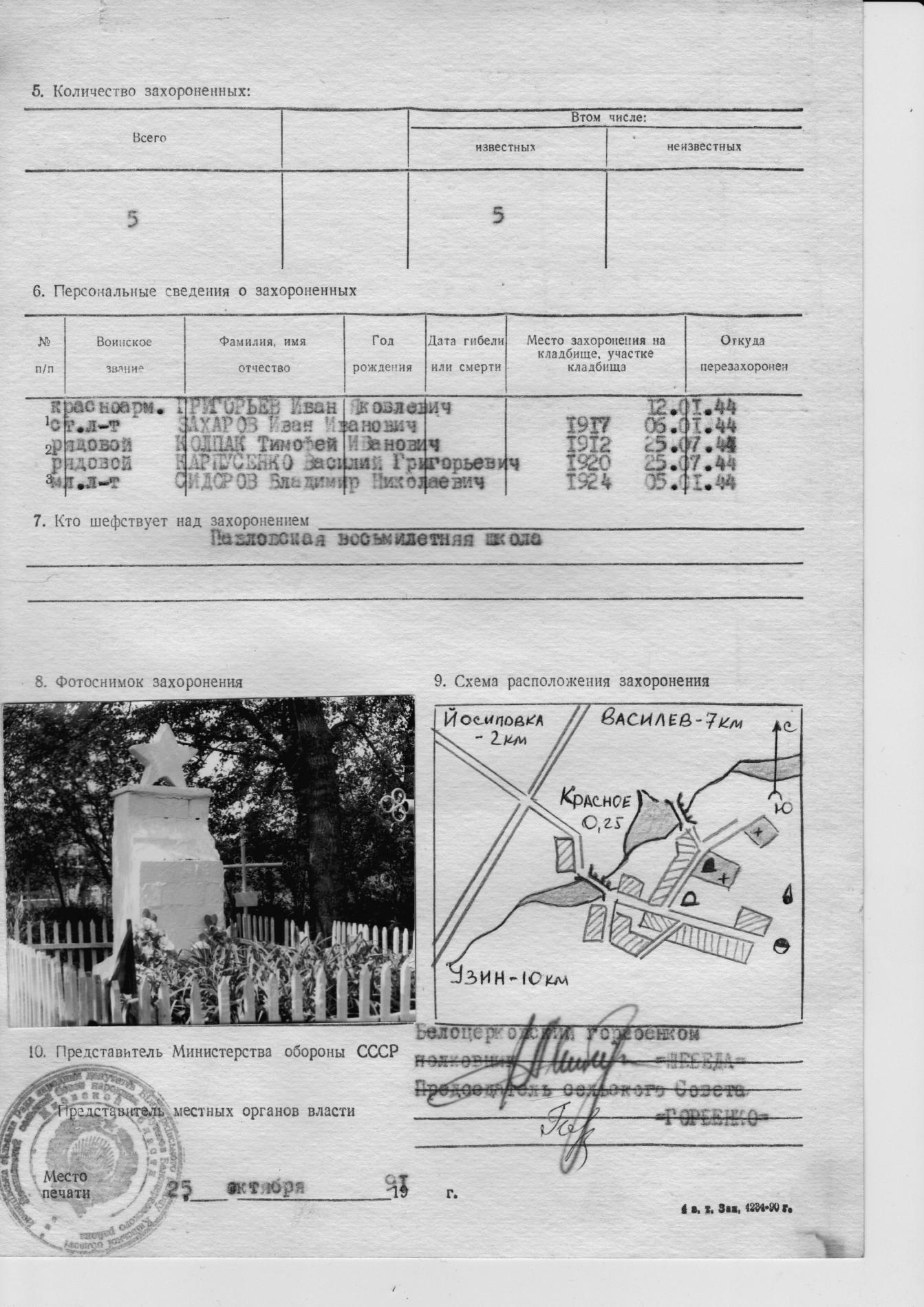 Братская могила в с. Красное Белоцерковского района