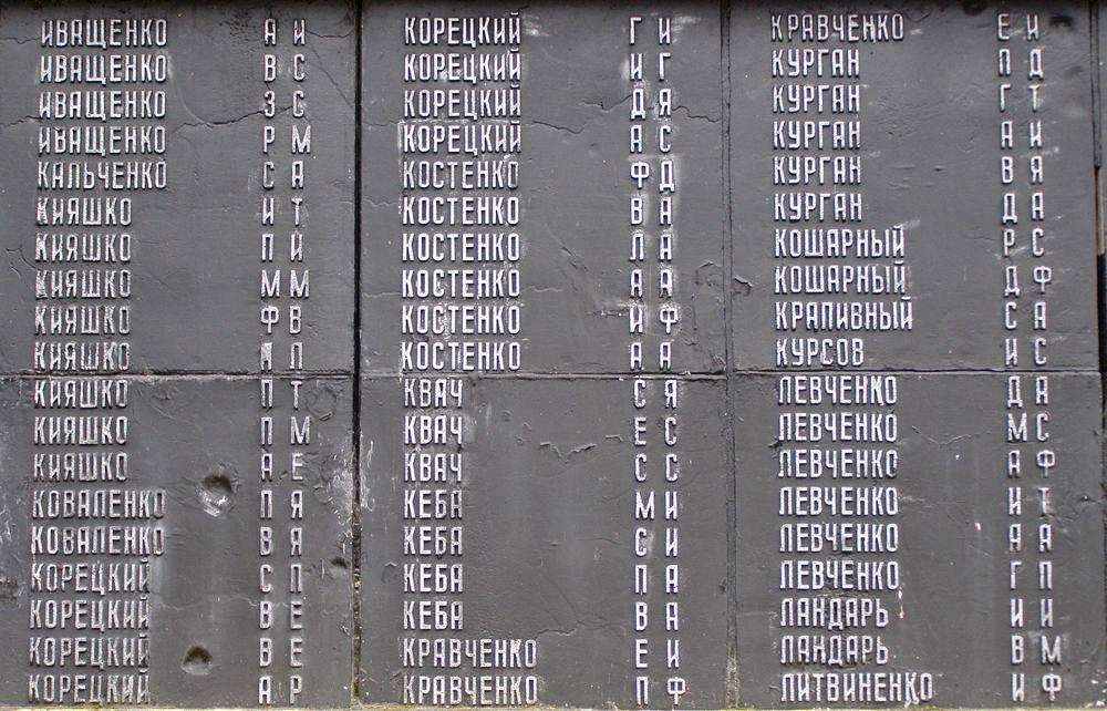 Мемориальные плиты в с. Курень Бахмачского района