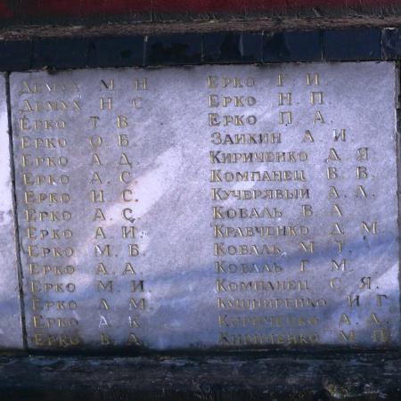 Мемориальные плиты в честь односельчан в с. Глебовка Вышгородского района