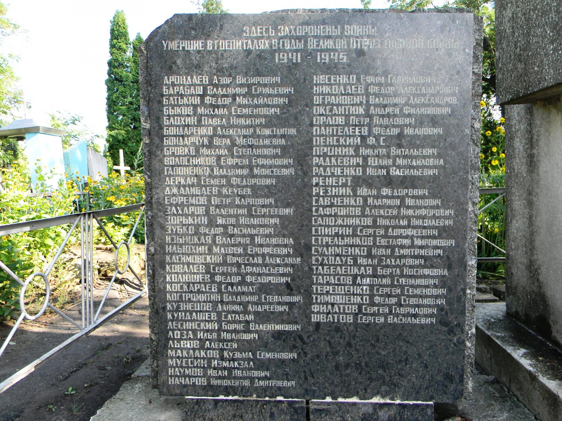 Братская могила на Засумском кладбище г. Сумы