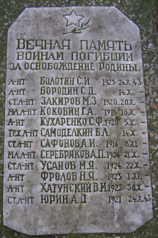 с. Кувечичи Черниговского района Черниговской области, Братская могила Воинов ВОВ