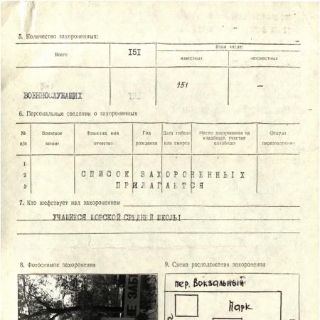 Братская могила на ул. Садовой в пгт. Щорск Криничанского района