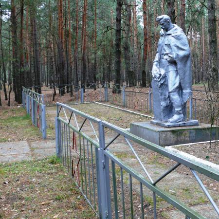 Братская могила в лесу за фермой в с. Низшая Дубечня Вышгородского района