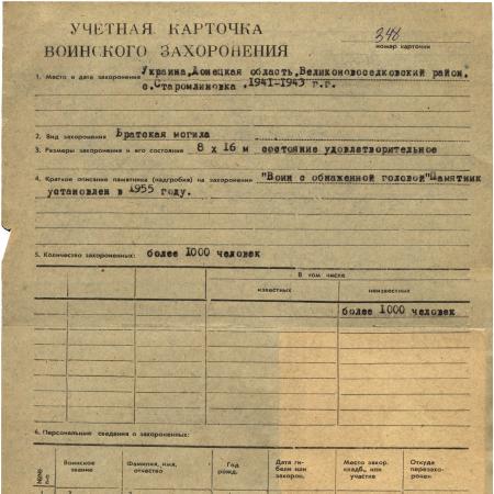 Братская могила военнопленных на ул. Маяковского в с. Старомлыновка