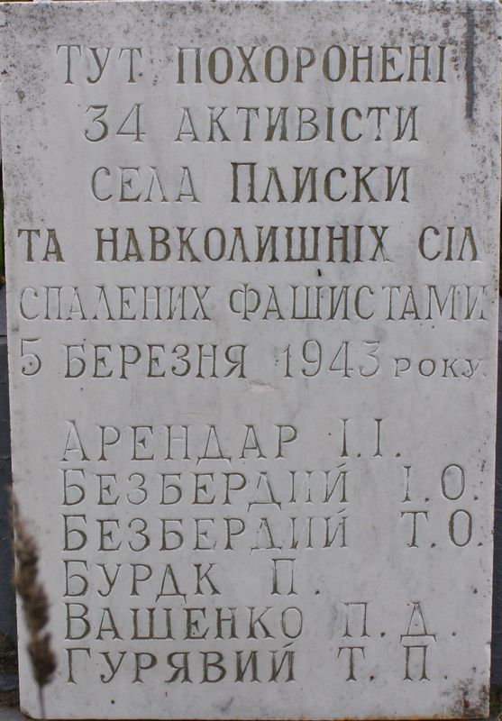 Братская могила на кладбище с. Плиски Борзнянского района