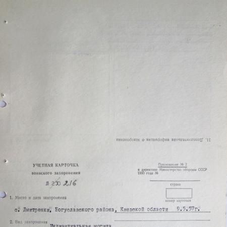 Могила неизвестного солдата в с. Дмитренки Богуславского района