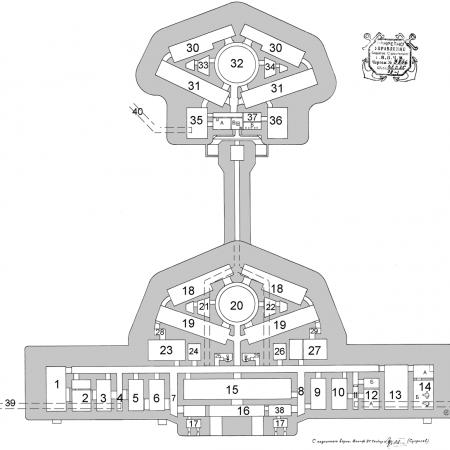 План бетонного блока батареи №35