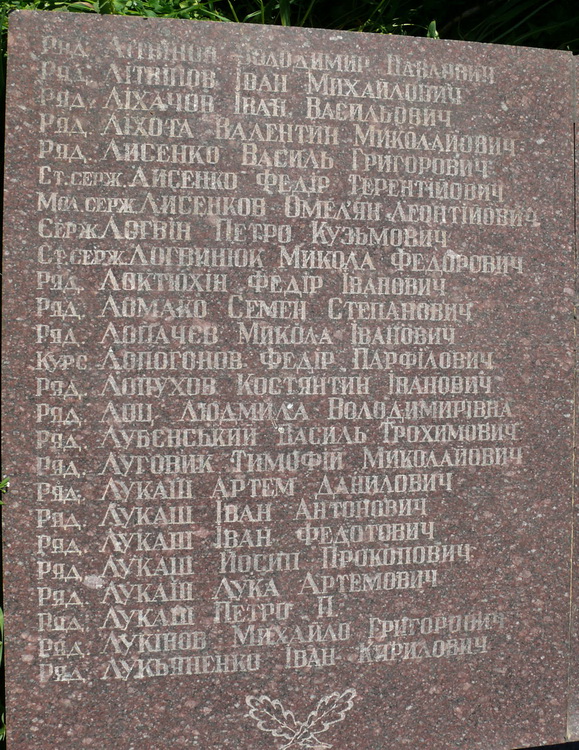 Братская могила воинов ВОВ в с. Ходоров Мироновского района