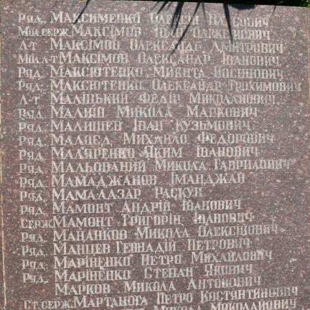 Братская могила воинов ВОВ в с. Ходоров Мироновского района