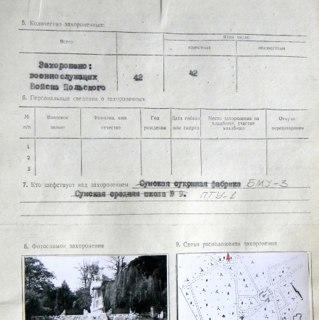 Братская могила воинов Войска Польского на центральном кладбище г. Сумы