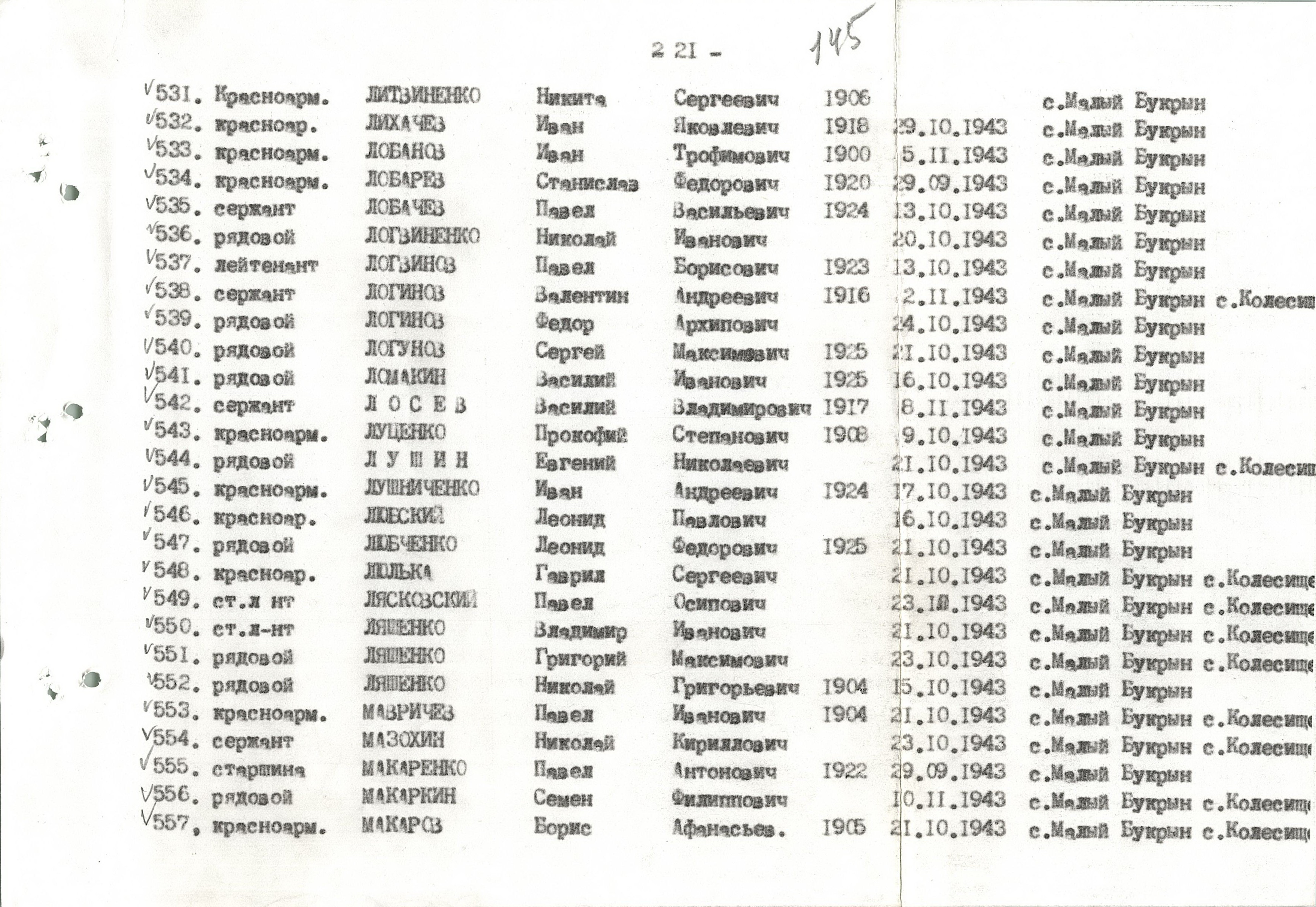 Братская могила в с. Малый Букрин Мироновского района