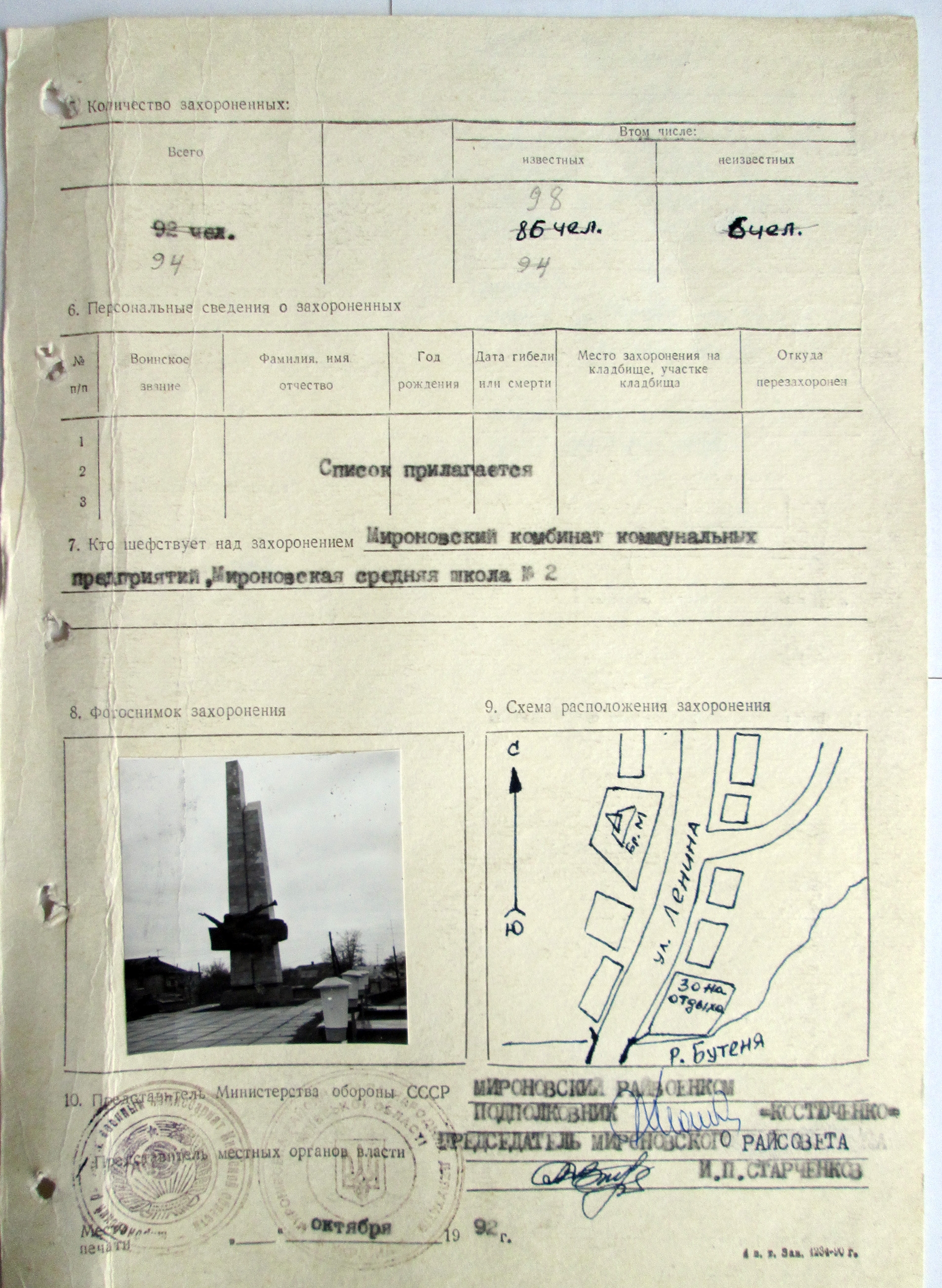 Братская могила в г. Мироновка Киевской обл. 