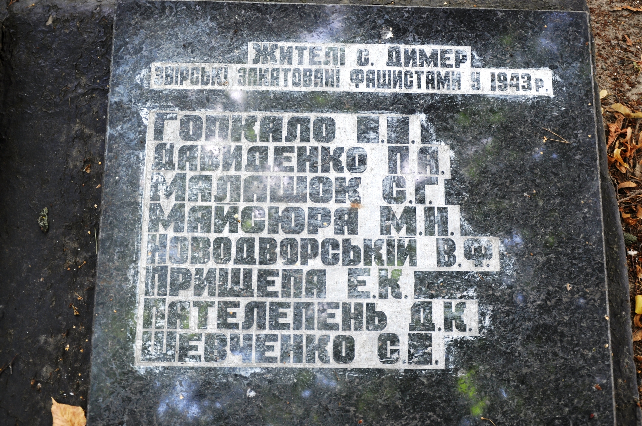 Захоронение односельчан на кладбище пгт Дымер