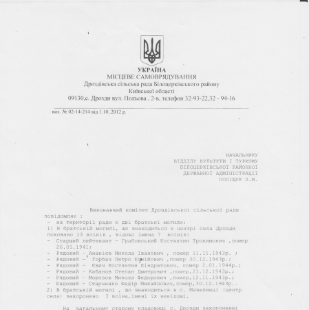 Братская могила в с. Мазепинцы Белоцерковского района