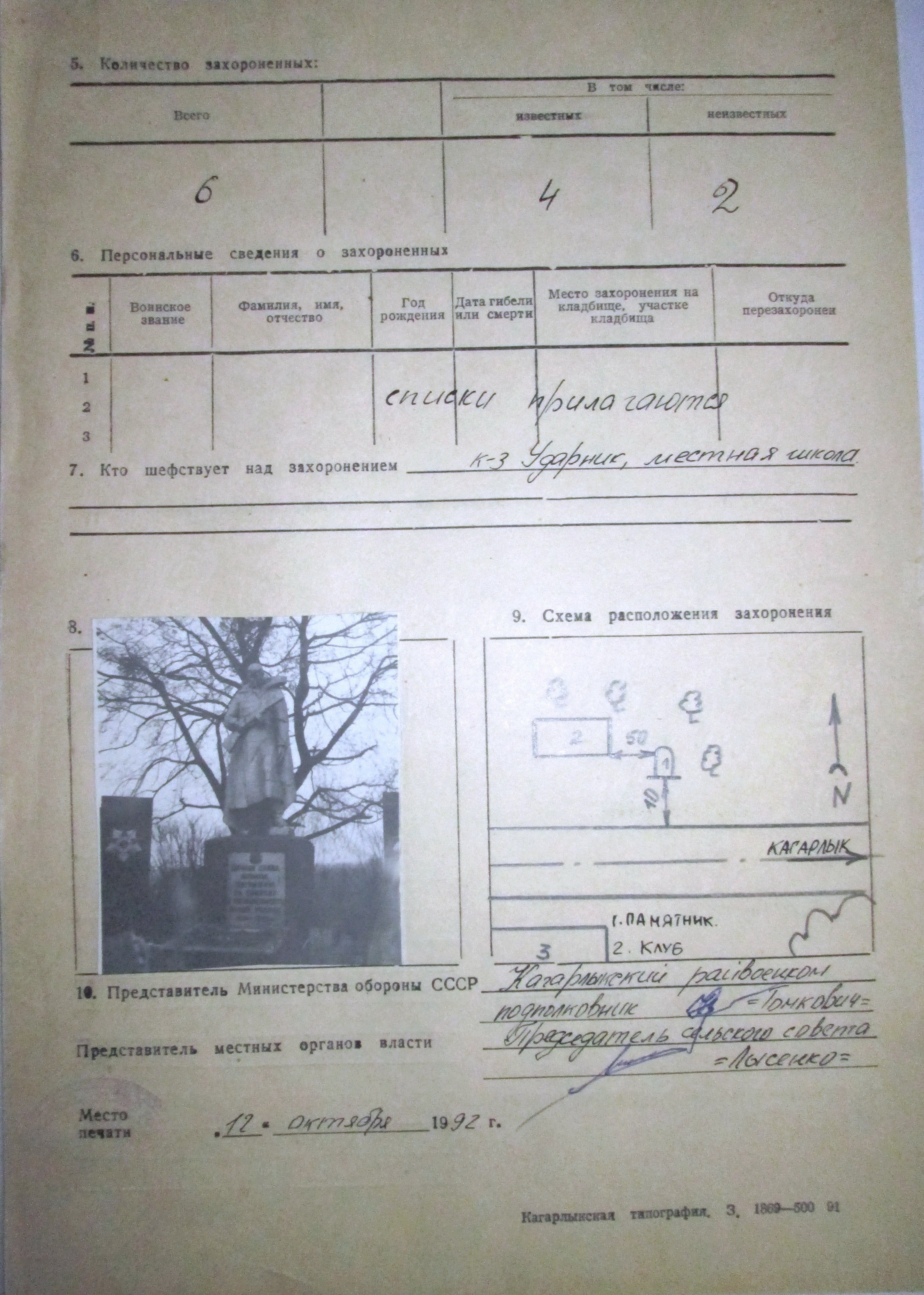 Братская могила возле клуба в с. Демовщина Кагарлыкского района