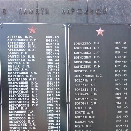 Памятник односельчанам в пгт Новотроицкое Херсонской обл.