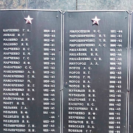 Памятник односельчанам в пгт Новотроицкое Херсонской обл.