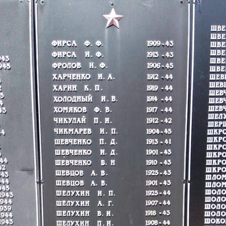 Памятник односельчанам в пгт Новотроицкое Херсонской обл.