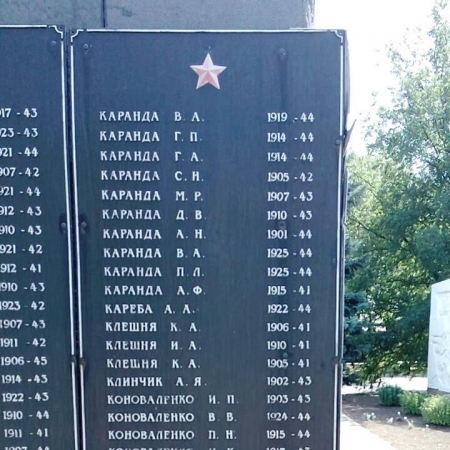 Памятник односельчанам в пгт Новотроицкое Херсонской обл.